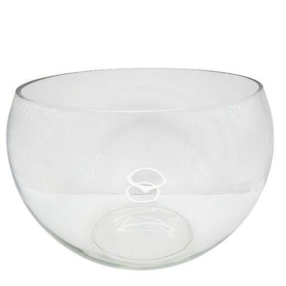 Large Leaded Glass Bowl Vase Centerpiece Round Bubble‎ Shape Terrarium Planter